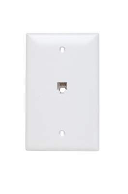 TPTE1W - 1G 4-CONDUCTOR MODULAR TELEPHONE JACK W/WP WHITE. Sold in units of 1