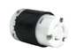 L520C - TURNLOK 20A 125V 2P 3-WIRE BLACK BACK WHITE FRONT BODY CON. Sold in units of 1