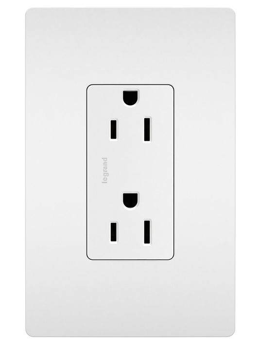 885W - TRADEMASTER 15A 125V DECORATOR DUPLEX RECEPTACLE WHITE. Sold in units of 1