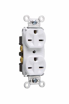 5662W - 15A 250V SB HD SPEC GRD B/S WIRE DUPLEX RECEPTACLE WHITE. Sold in units of 1
