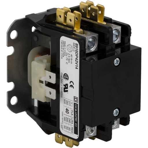 8910DP41V02 - CONTACTOR 600VAC 40AMP DP +OPTIONS. Sold in units of 1