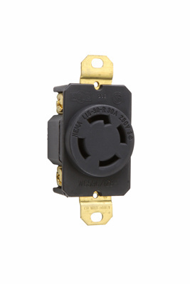 L1530R - TURNLOK 30A 3Ø 250V 3P 4-WIRE SGL RECPT BLACK. Sold in units of 1