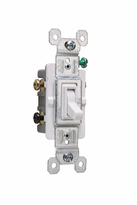 663WG - TRADEMASTER 15A 120V 3W TOGGLE SWITCH GROUNDING WHITE. Sold in units of 1