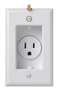 S3713W - 15A 125V CLOCK HANGER RECESSED RECPT SMOOTH WP WHITE. Sold in units of 1