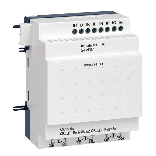 SR3XT141BD - DISCRETE IO EXTENSION MODULE, ZELIO LOGIC - 14 INPUT/OUTPUT - 24VDC. Sold in units of 1