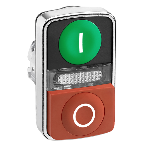 ZB4BW7L3741 - METAL DBL HEADED PUSHBUTTONS WITH PILOT LIGHT. Sold in units of 1