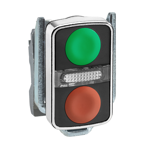 ZB4BW7A3740 - METAL DBL HEADED PUSHBUTTONS WITH PILOT LIGHT. Sold in units of 1